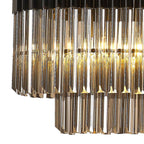 NL89609 Vienna 7 Light Rectangle Pendant Matt Black Smoked