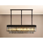 NL89609 Vienna 7 Light Rectangle Pendant Matt Black Smoked