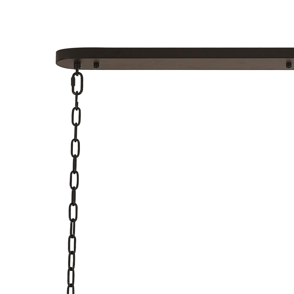 NL89619 Vienna 7 Light Rectangle Pendant Matt Black Cognac