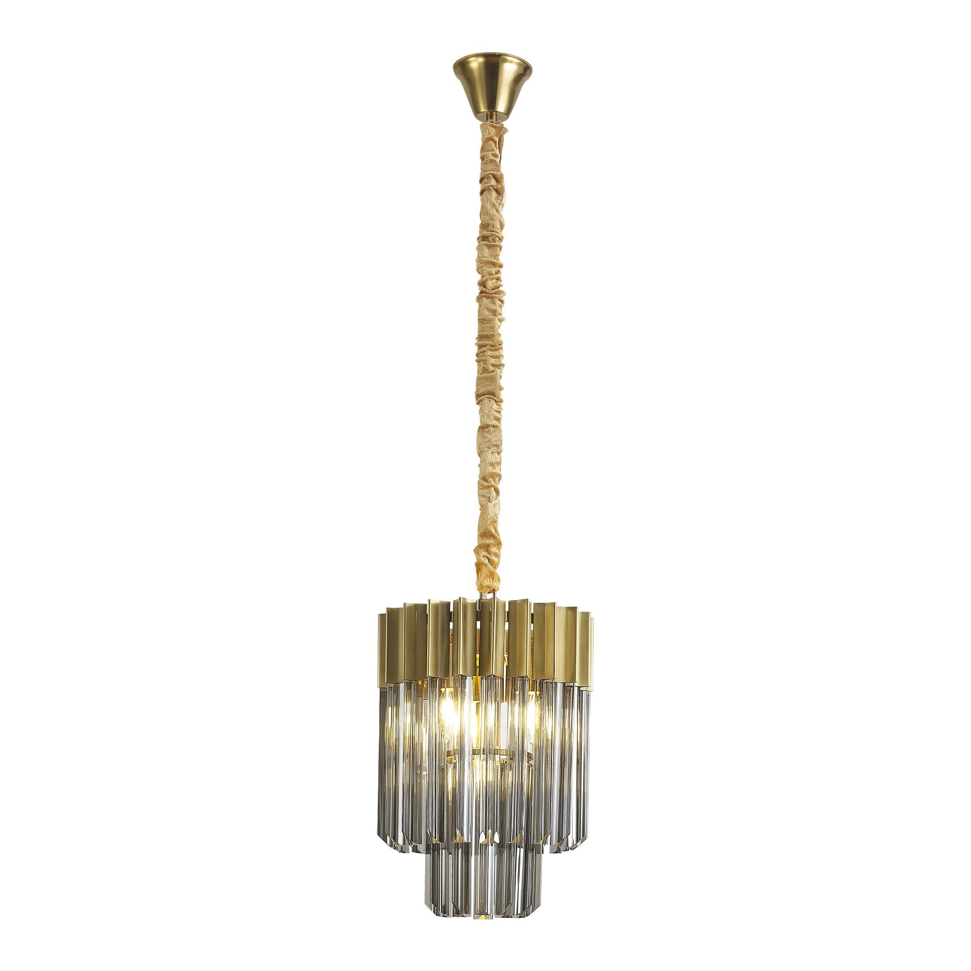 NL89629 Vienna 4 Light Round Pendant Brass Smoked