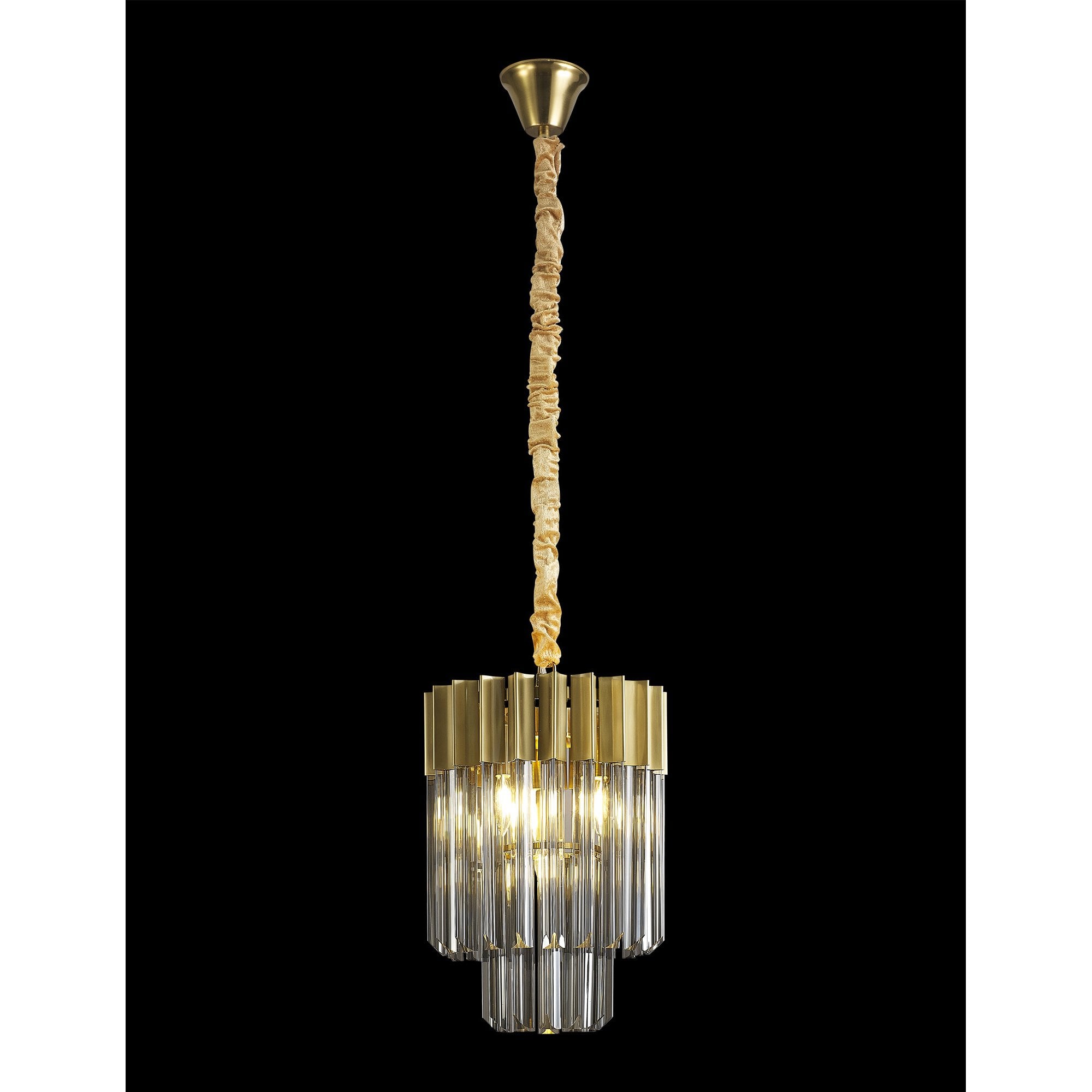 NL89629 Vienna 4 Light Round Pendant Brass Smoked
