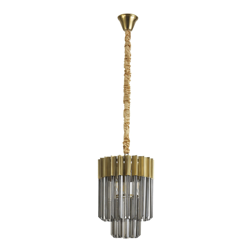 NL89629 Vienna 4 Light Round Pendant Brass Smoked
