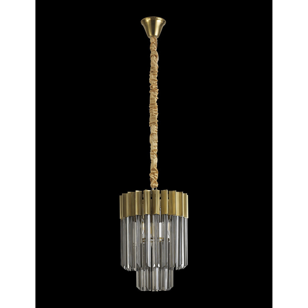 NL89629 Vienna 4 Light Round Pendant Brass Smoked