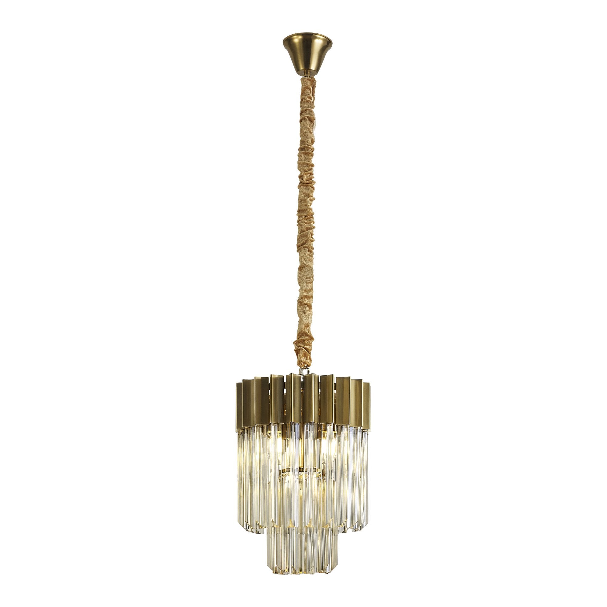 NL89639 Vienna 4 Light Round Pendant Brass Cognac
