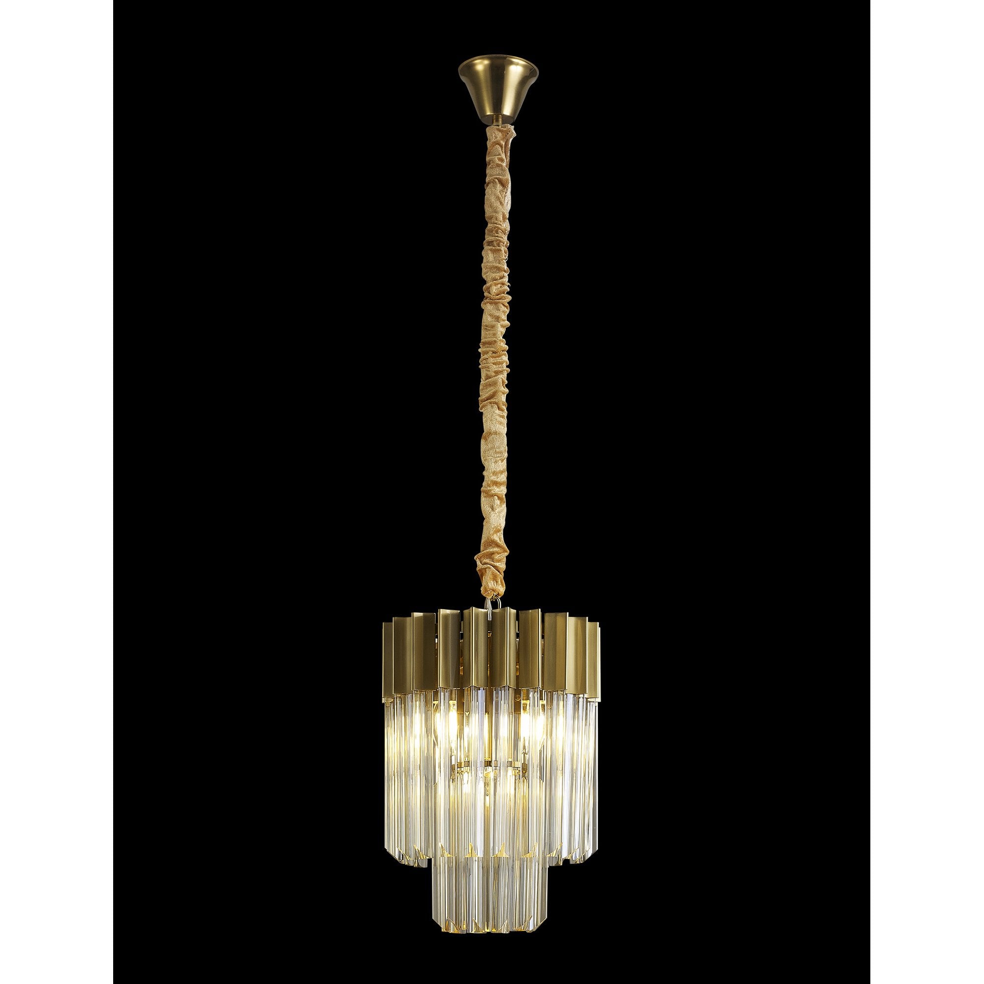 NL89639 Vienna 4 Light Round Pendant Brass Cognac