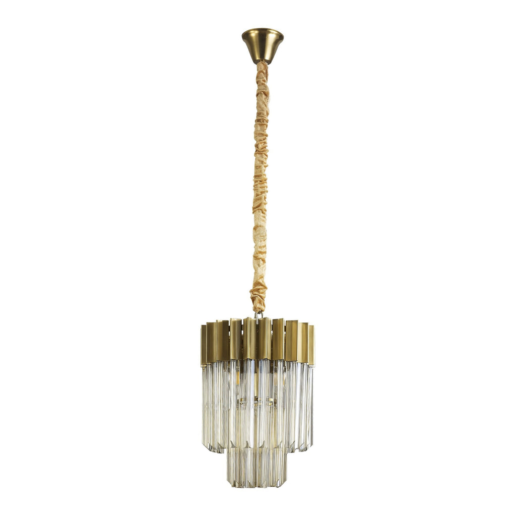 NL89639 Vienna 4 Light Round Pendant Brass Cognac
