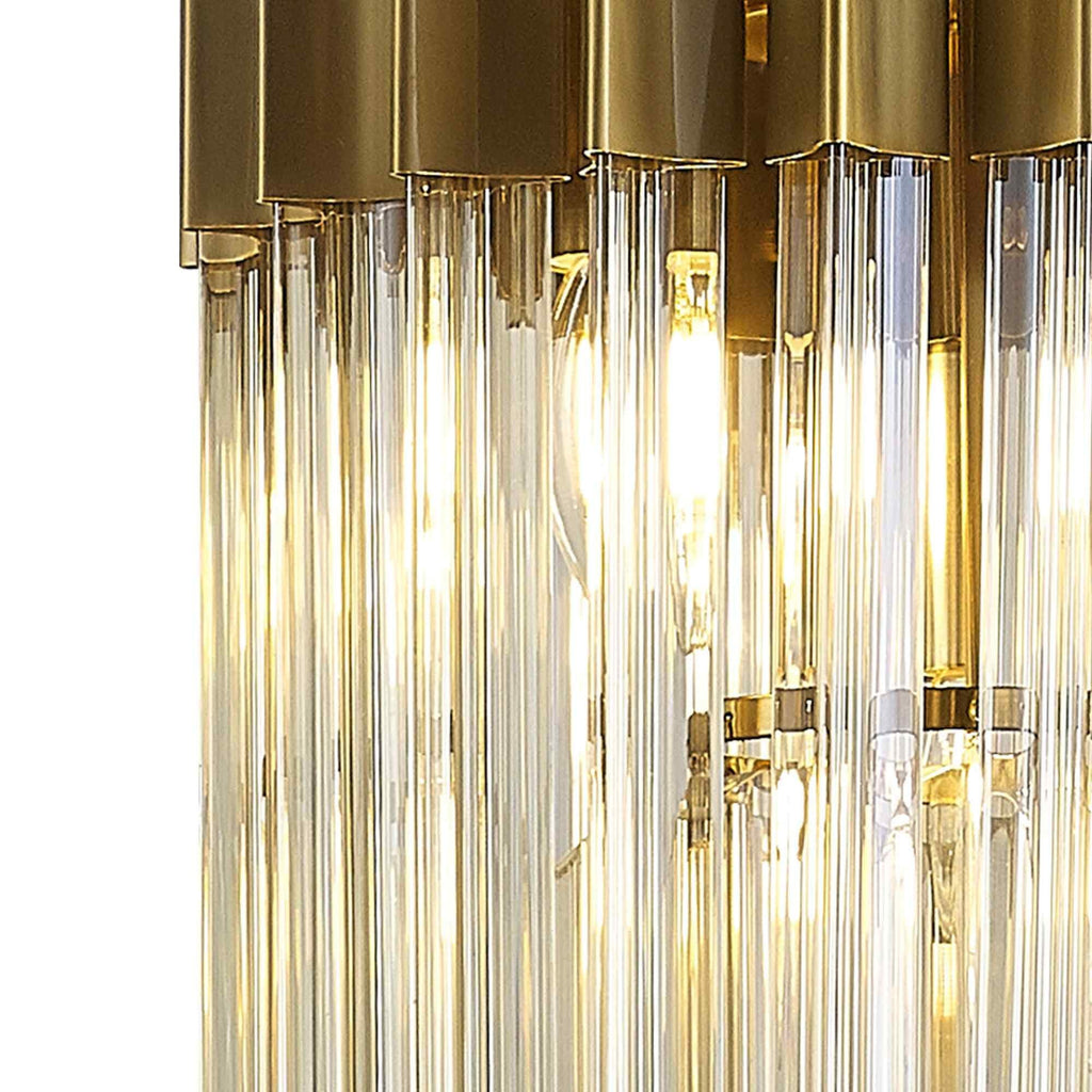 NL89639 Vienna 4 Light Round Pendant Brass Cognac