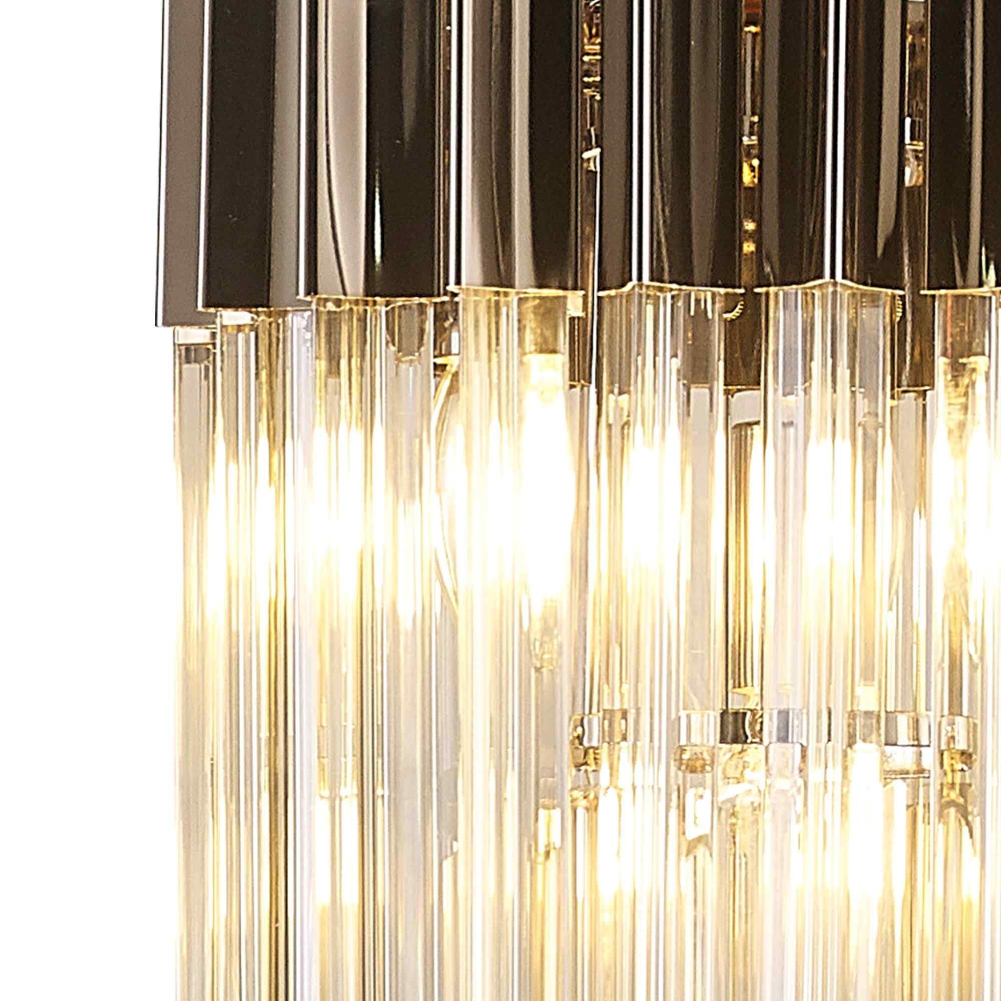 NL89649 Vienna 4 Light Round Pendant Polished Nickel Cognac