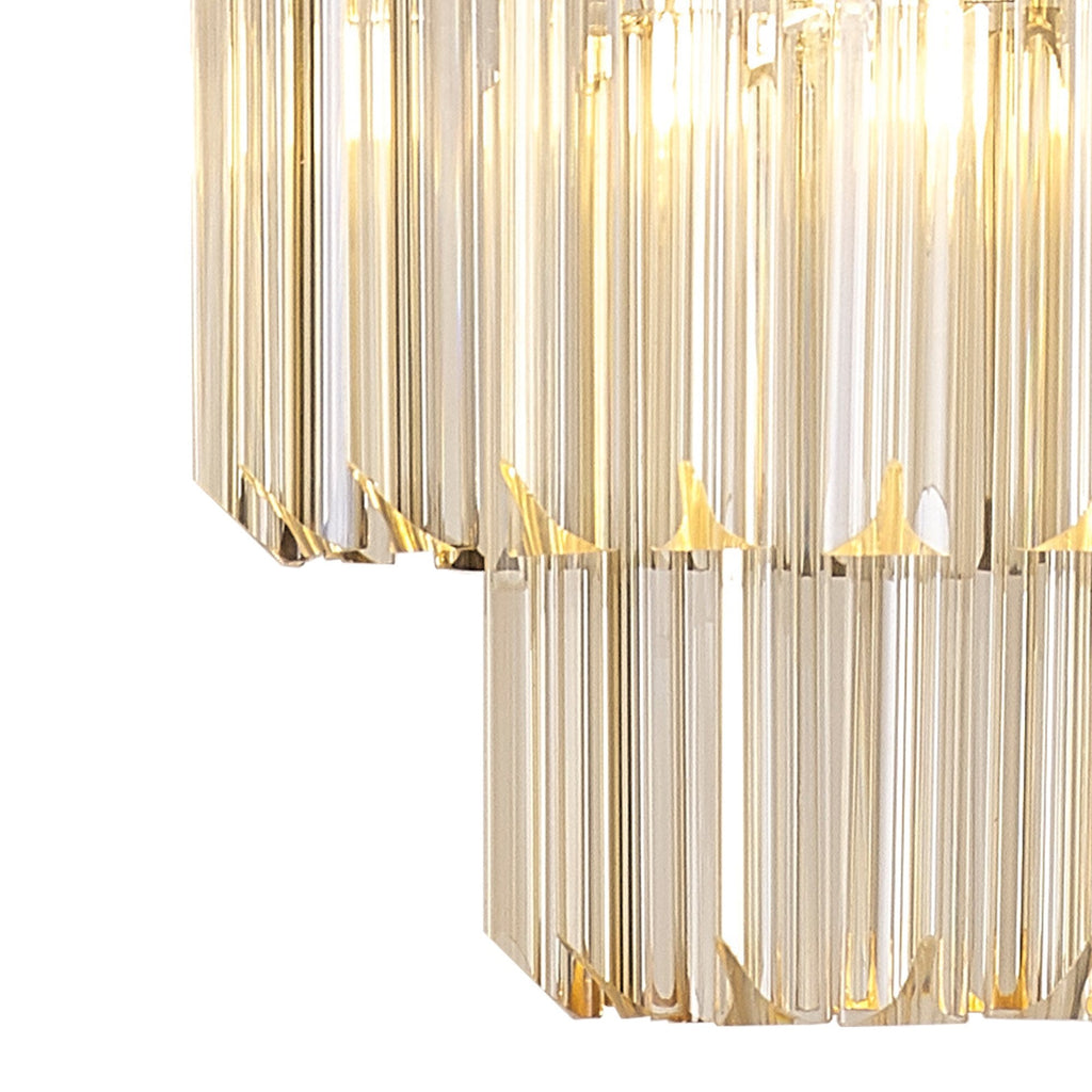 NL89649 Vienna 4 Light Round Pendant Polished Nickel Cognac