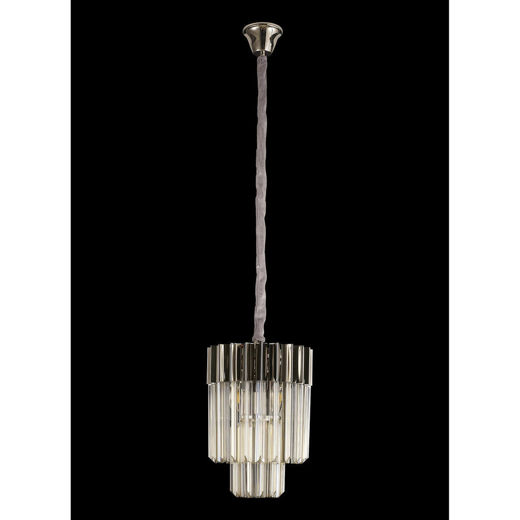 NL89649 Vienna 4 Light Round Pendant Polished Nickel Cognac