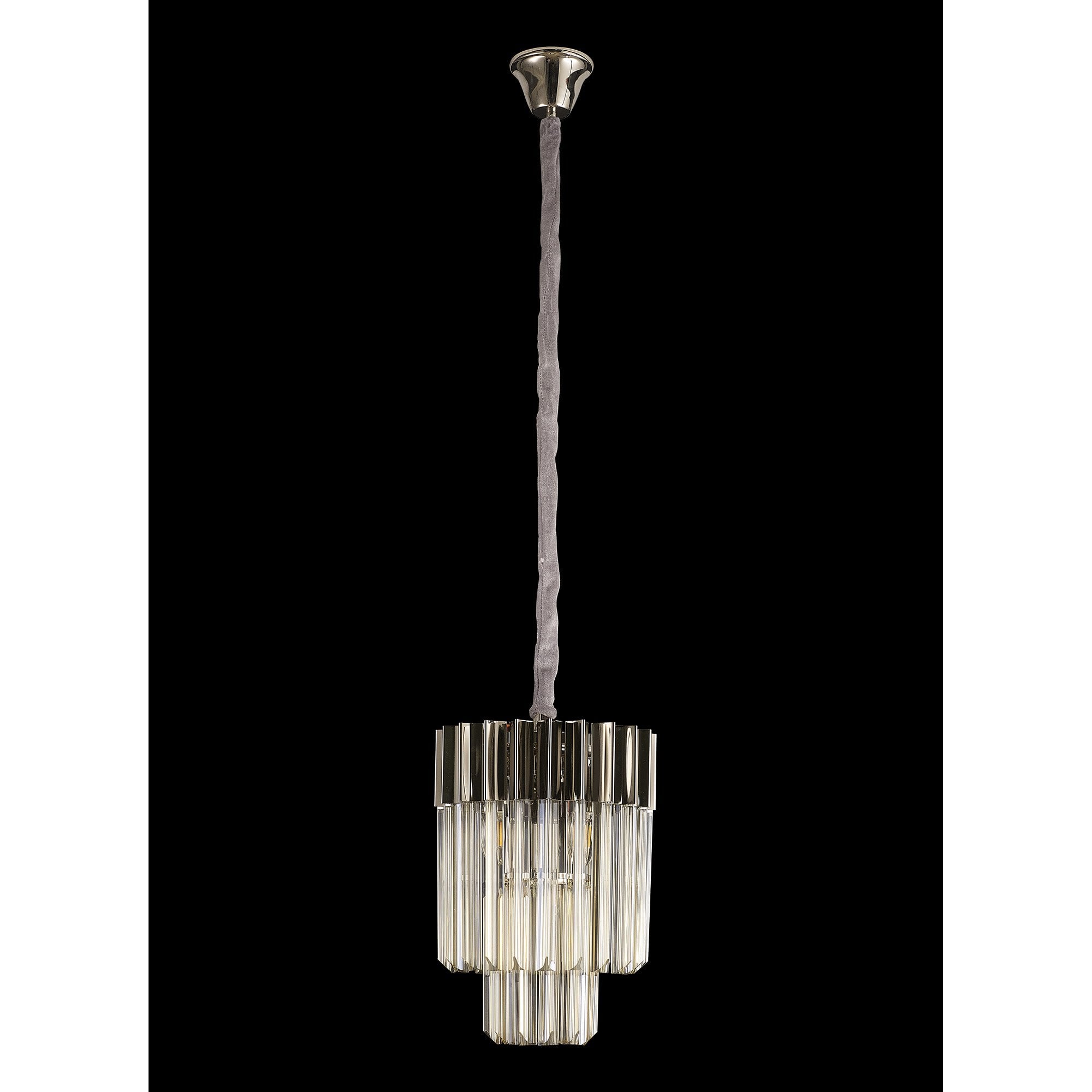 NL89649 Vienna 4 Light Round Pendant Polished Nickel Cognac