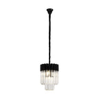 NL89659 Vienna 4 Light Round Pendant Matt Black Clear