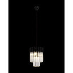 NL89659 Vienna 4 Light Round Pendant Matt Black Clear