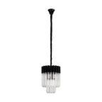 NL89659 Vienna 4 Light Round Pendant Matt Black Clear