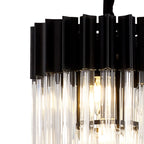 NL89659 Vienna 4 Light Round Pendant Matt Black Clear