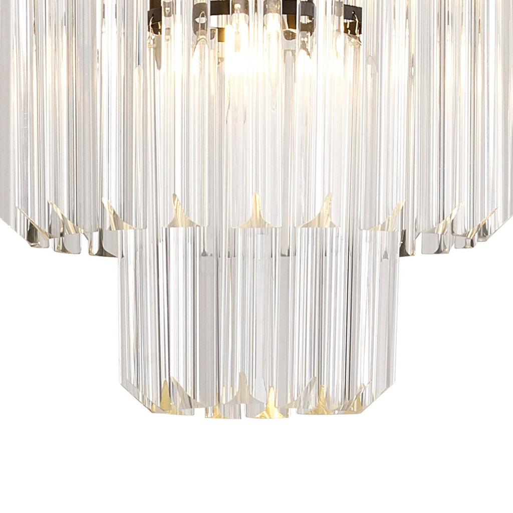 NL89659 Vienna 4 Light Round Pendant Matt Black Clear