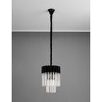 NL89659 Vienna 4 Light Round Pendant Matt Black Clear