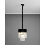 NL89659 Vienna 4 Light Round Pendant Matt Black Clear