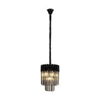 NL89669 Vienna 4 Light Round Pendant Matt Black Smoked