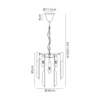 NL89669 Vienna 4 Light Round Pendant Matt Black Smoked