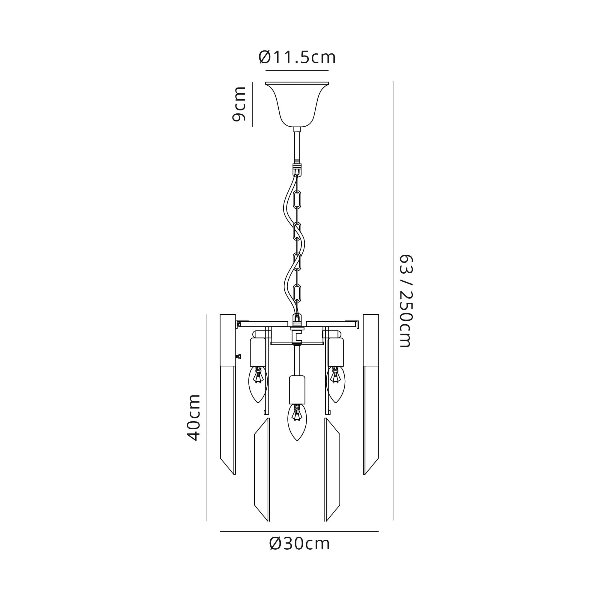 NL89669 Vienna 4 Light Round Pendant Matt Black Smoked