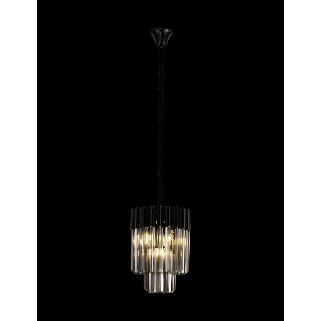 NL89669 Vienna 4 Light Round Pendant Matt Black Smoked