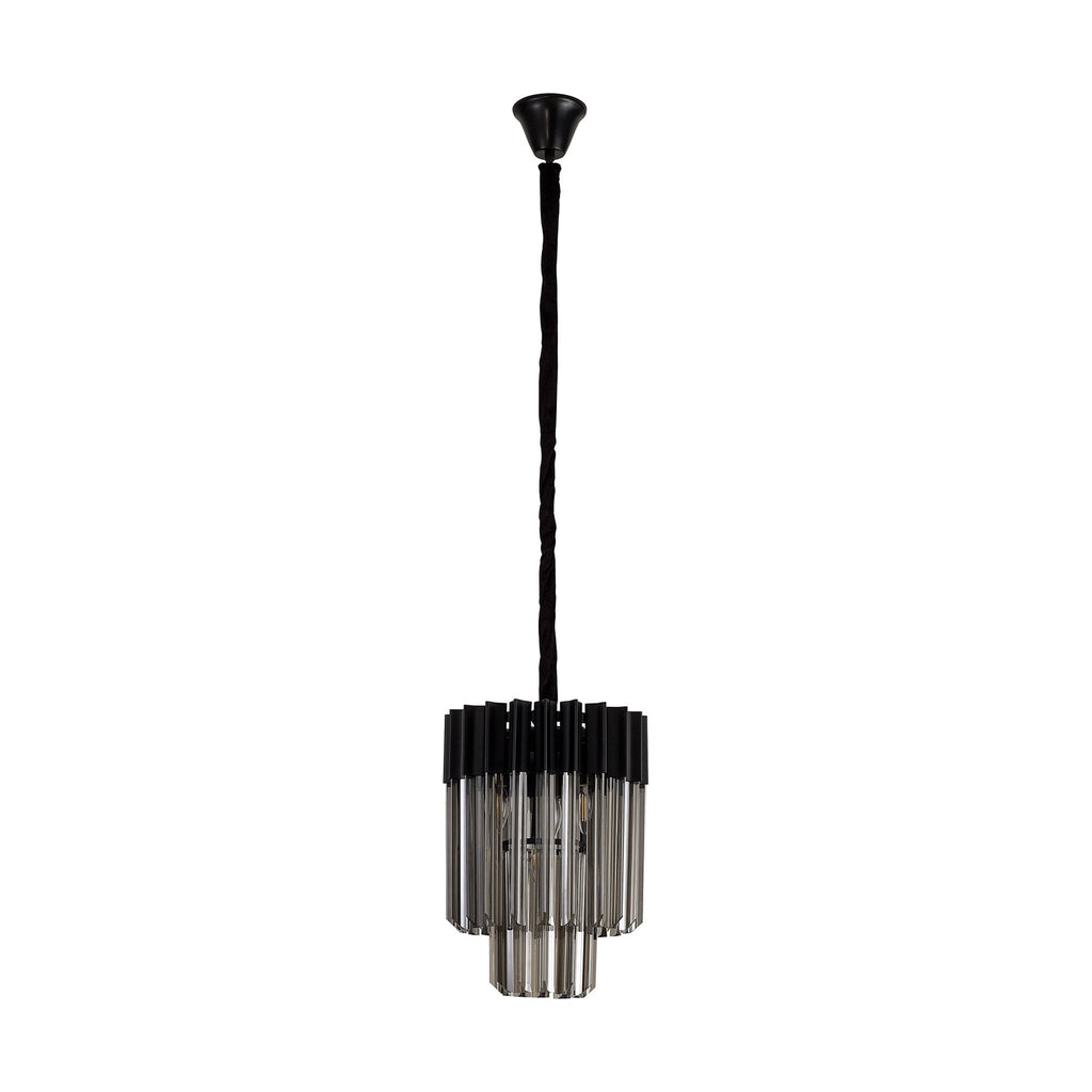 NL89669 Vienna 4 Light Round Pendant Matt Black Smoked