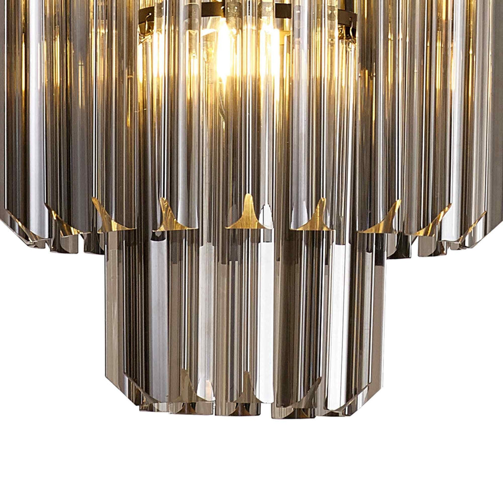 NL89669 Vienna 4 Light Round Pendant Matt Black Smoked