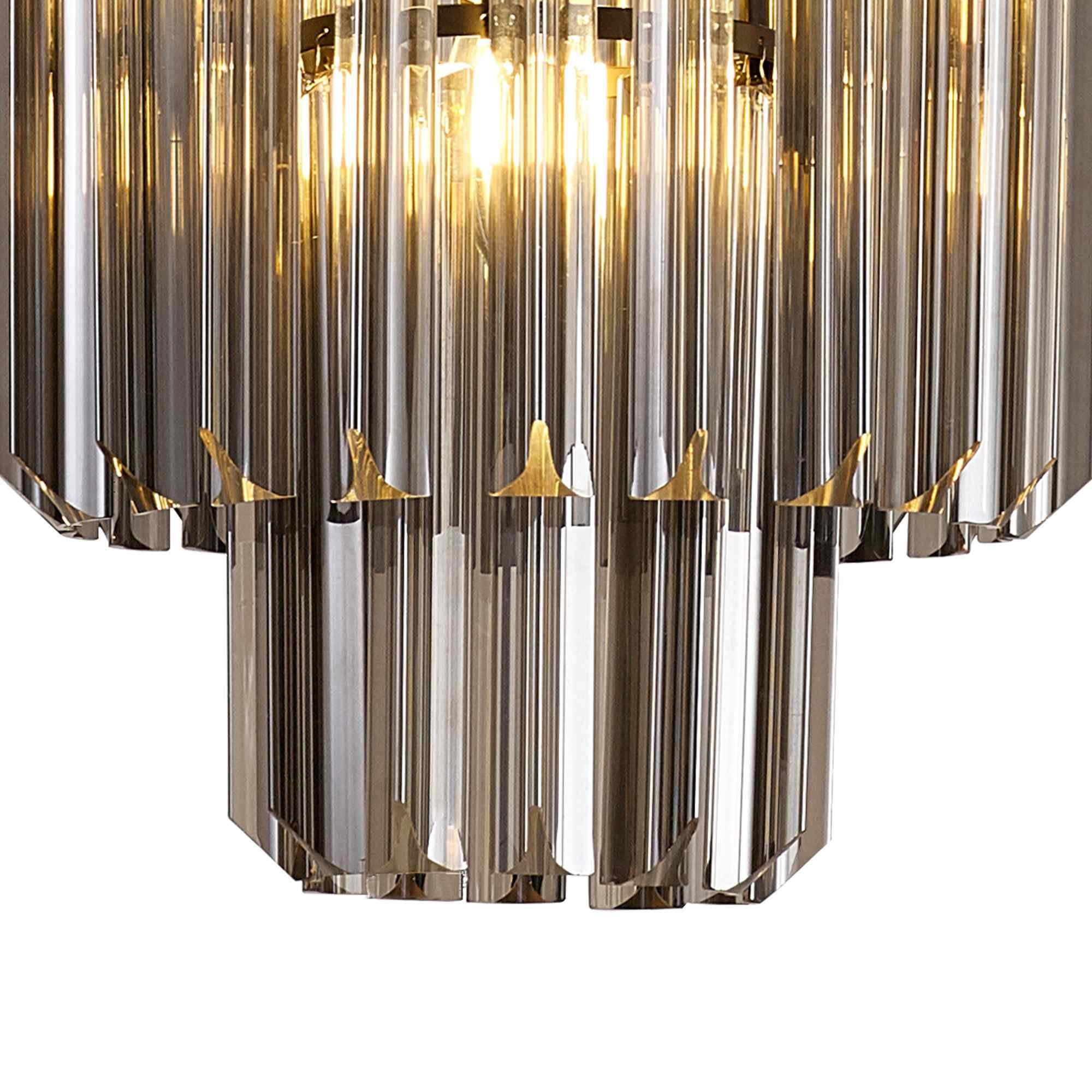 NL89669 Vienna 4 Light Round Pendant Matt Black Smoked
