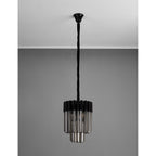 NL89669 Vienna 4 Light Round Pendant Matt Black Smoked