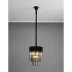 NL89669 Vienna 4 Light Round Pendant Matt Black Smoked