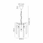 NL89679 Vienna 4 Light Round Pendant Matt Black Cognac