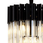 NL89679 Vienna 4 Light Round Pendant Matt Black Cognac