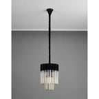 NL89679 Vienna 4 Light Round Pendant Matt Black Cognac