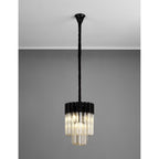 NL89679 Vienna 4 Light Round Pendant Matt Black Cognac