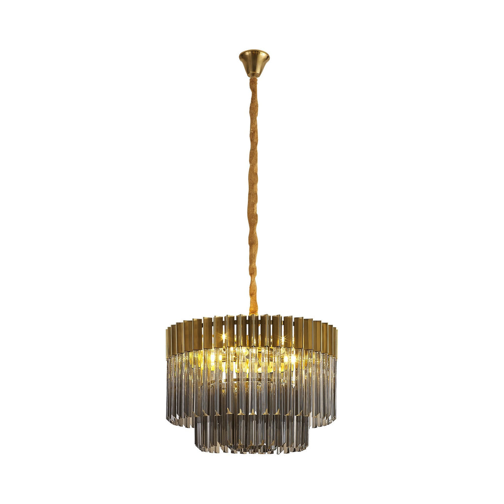 NL89689 Vienna 8 Light Round Pendant Brass Smoked