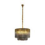 NL89689 Vienna 8 Light Round Pendant Brass Smoked