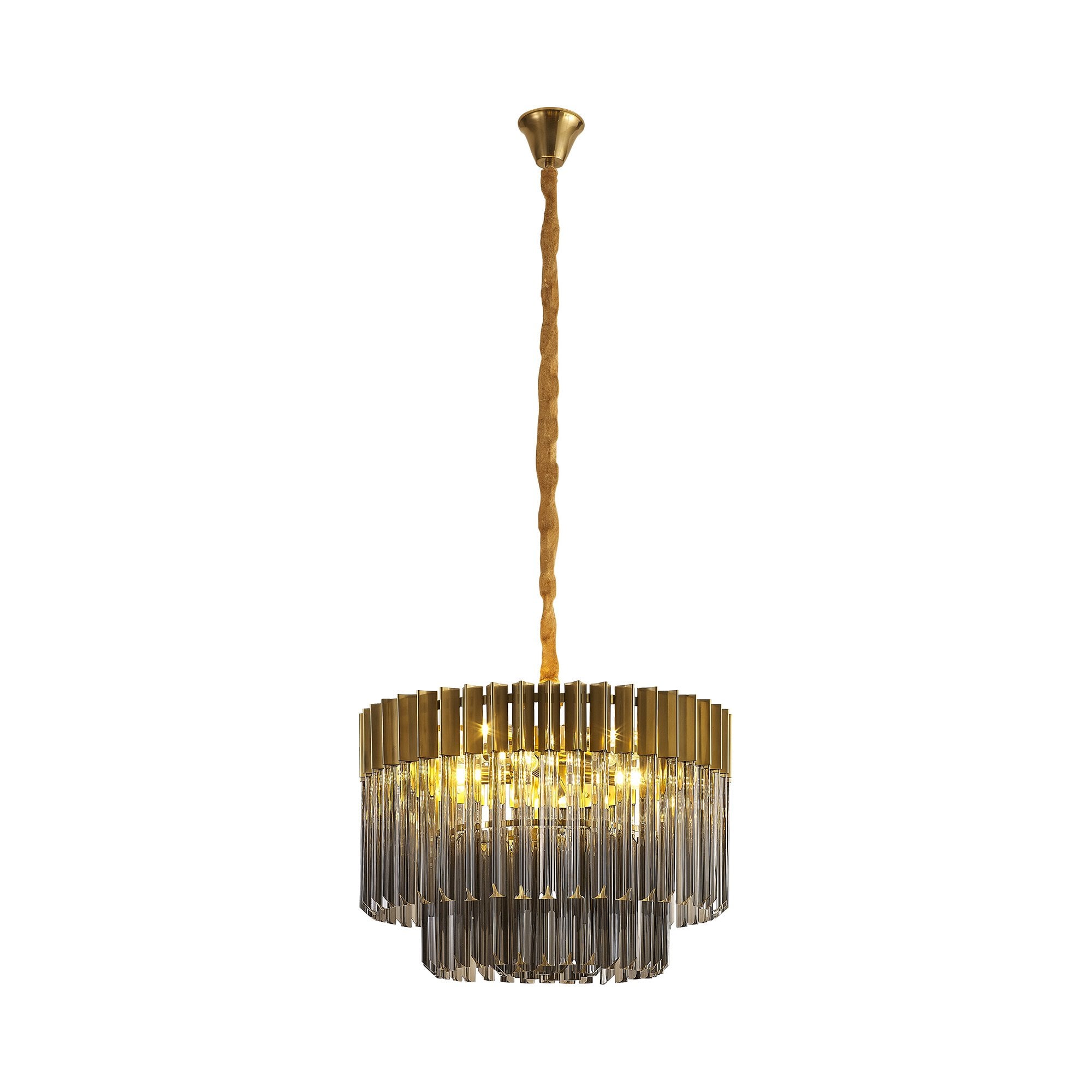 NL89689 Vienna 8 Light Round Pendant Brass Smoked