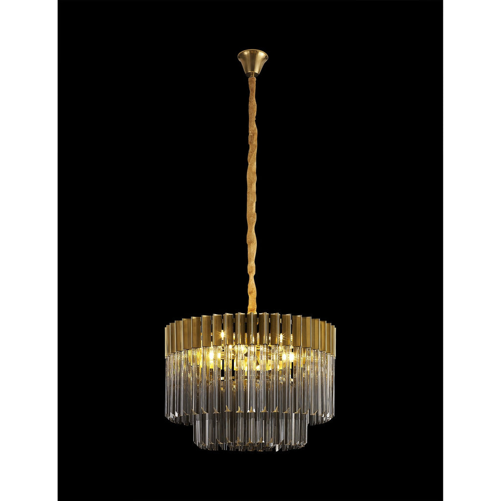 NL89689 Vienna 8 Light Round Pendant Brass Smoked
