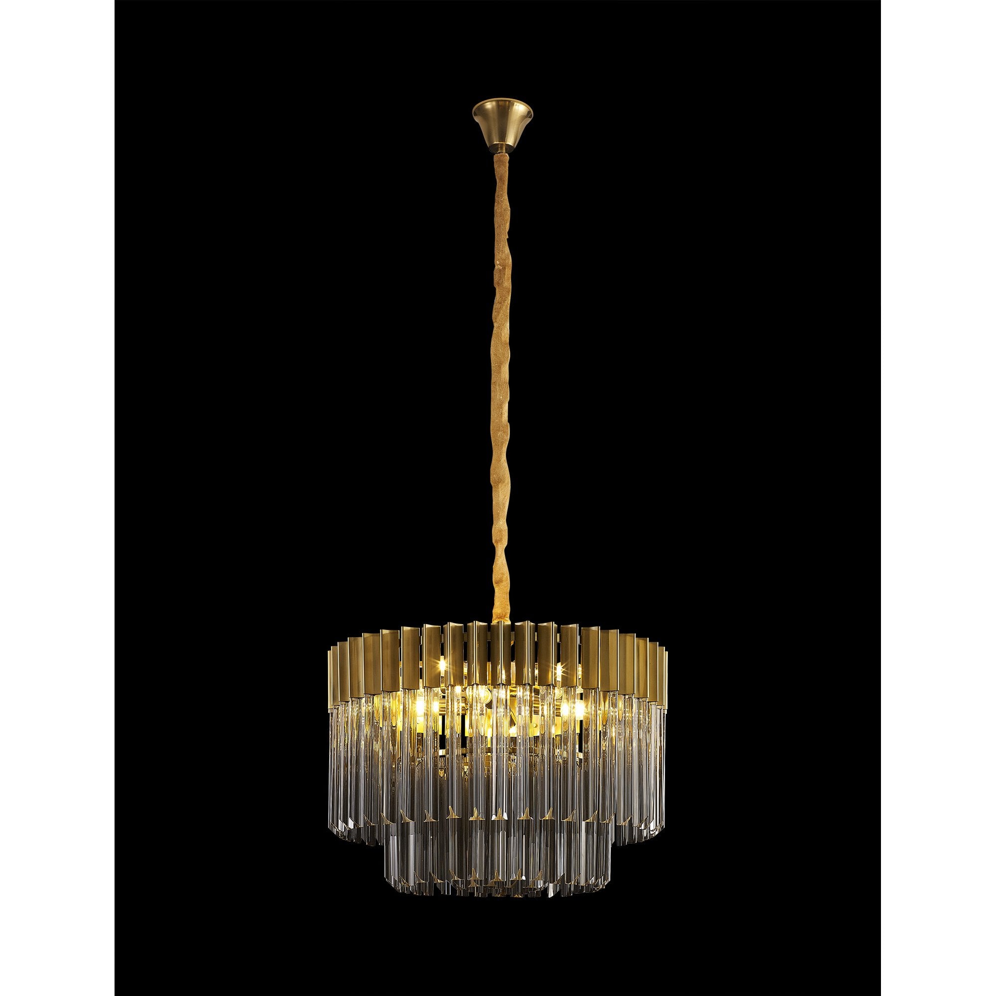 NL89689 Vienna 8 Light Round Pendant Brass Smoked