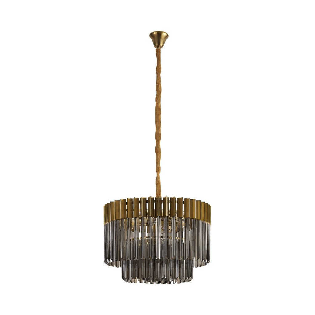 NL89689 Vienna 8 Light Round Pendant Brass Smoked
