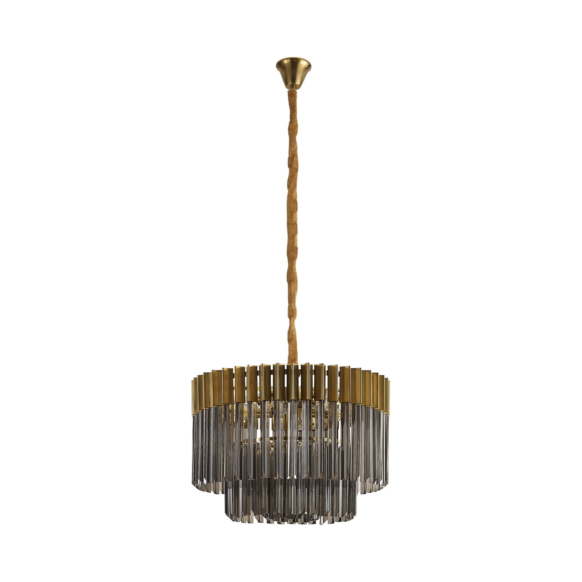 NL89689 Vienna 8 Light Round Pendant Brass Smoked