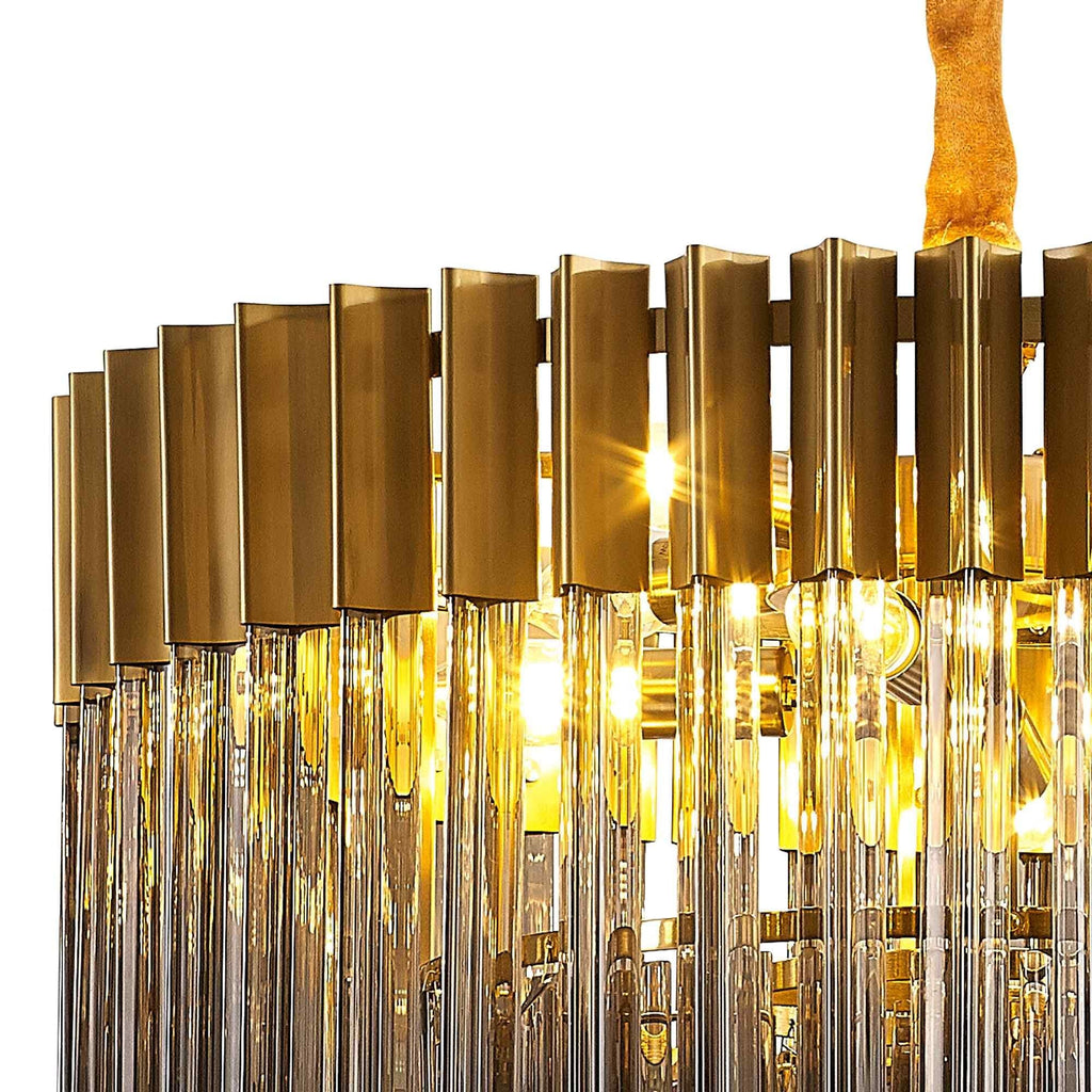 NL89689 Vienna 8 Light Round Pendant Brass Smoked