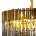 NL89689 Vienna 8 Light Round Pendant Brass Smoked