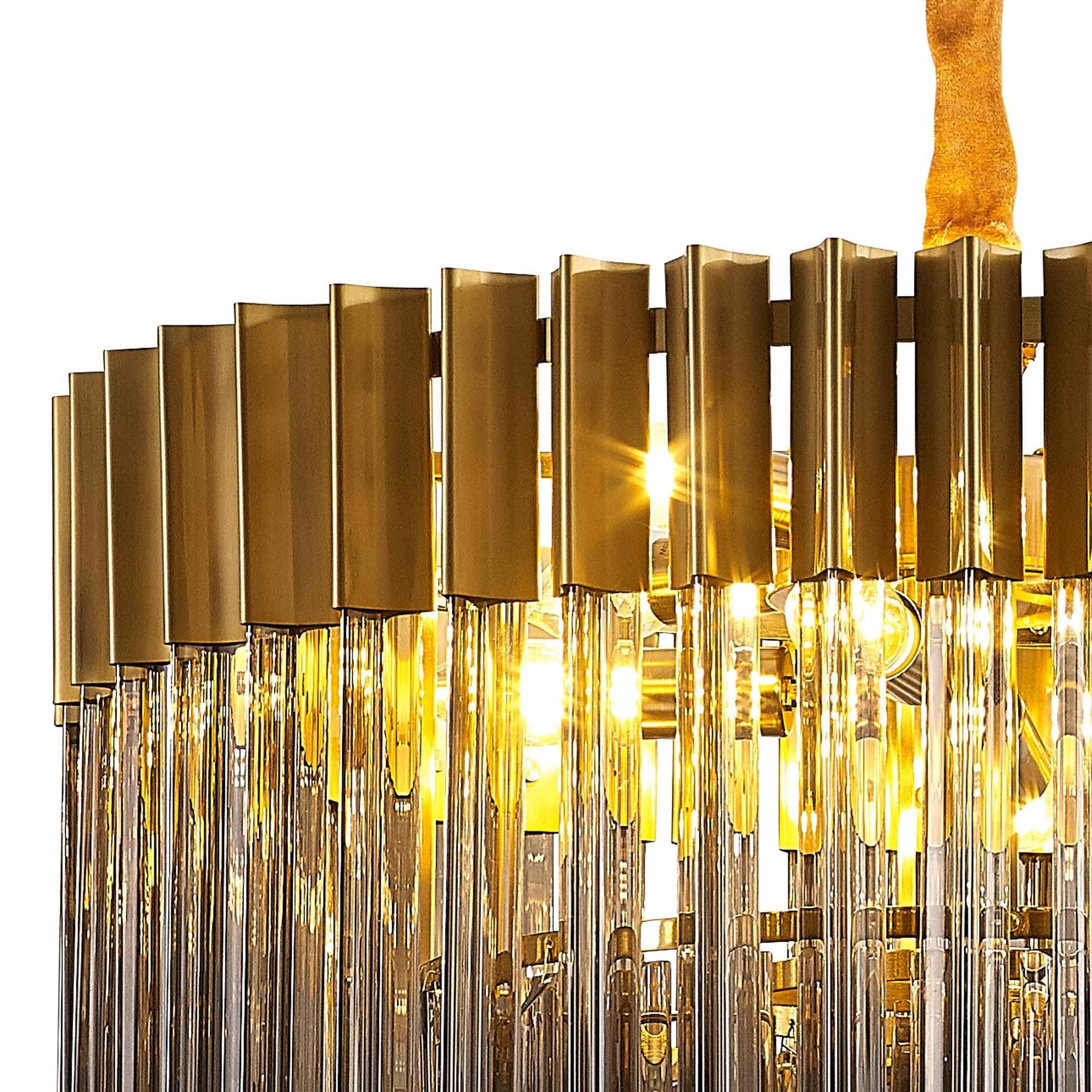 NL89689 Vienna 8 Light Round Pendant Brass Smoked
