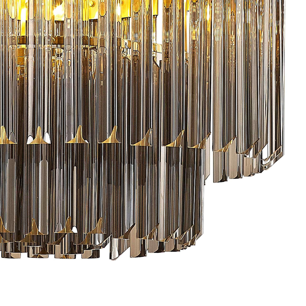 NL89689 Vienna 8 Light Round Pendant Brass Smoked