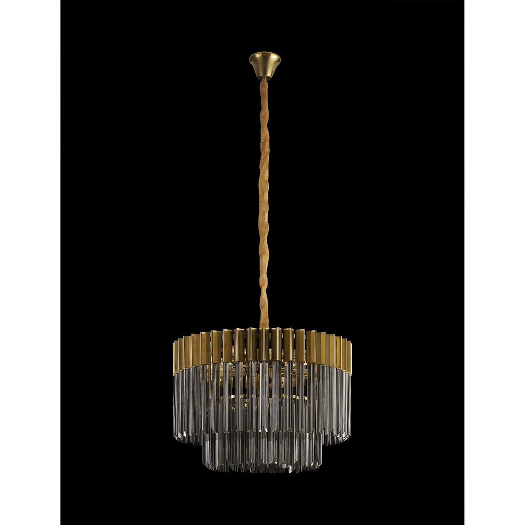 NL89689 Vienna 8 Light Round Pendant Brass Smoked