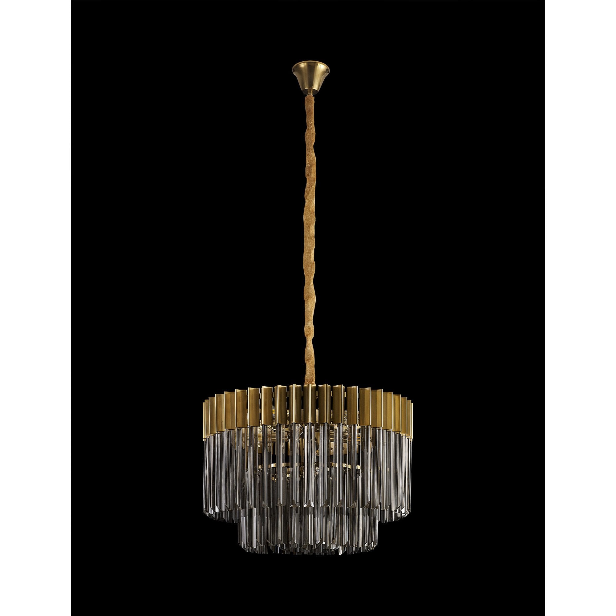 NL89689 Vienna 8 Light Round Pendant Brass Smoked