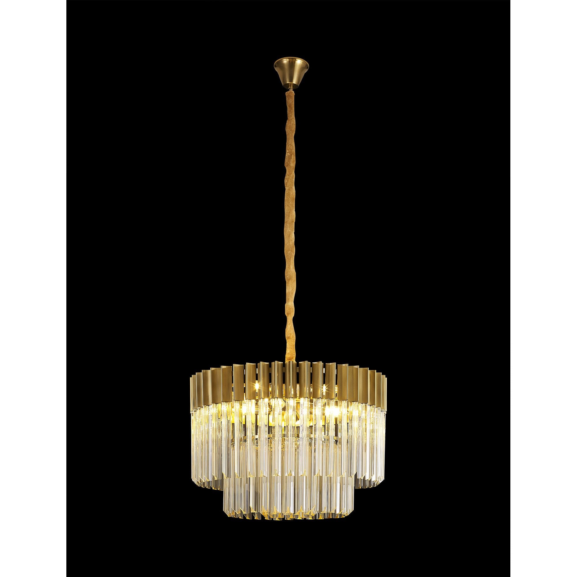 NL89699 Vienna 8 Light Round Pendant Brass Cognac