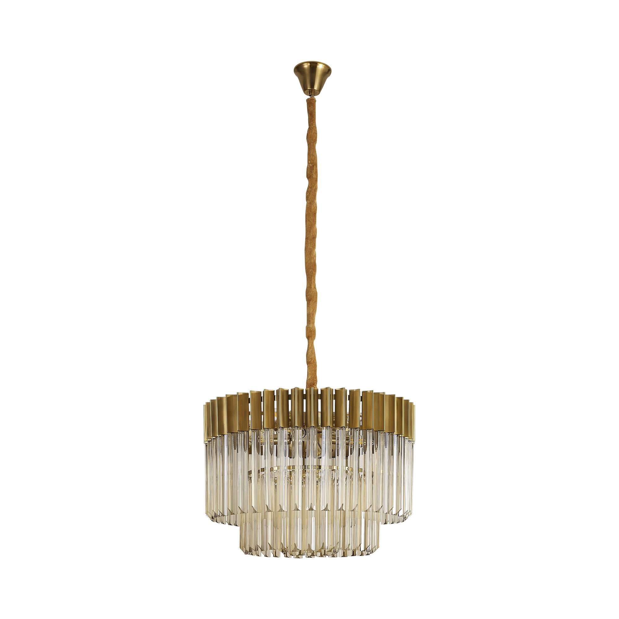 NL89699 Vienna 8 Light Round Pendant Brass Cognac